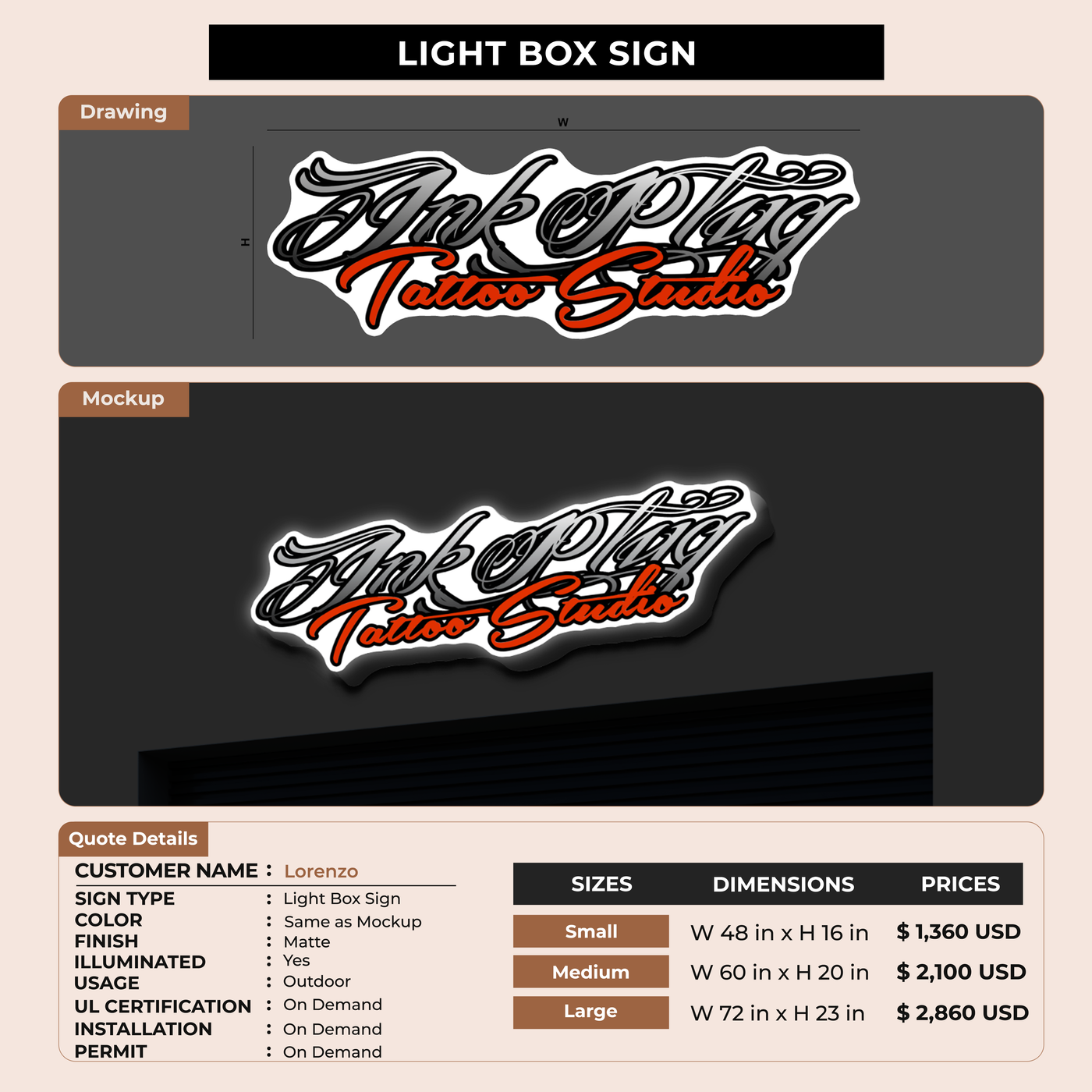 Business Signage for Lorenzo