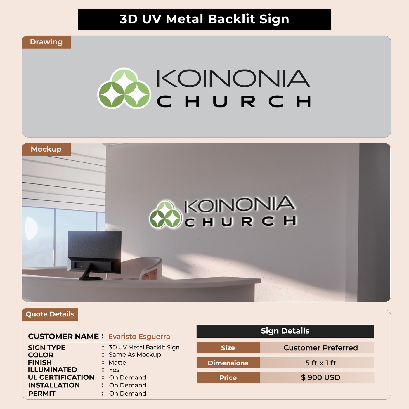 Custom Signs For Evaristo Esguerra