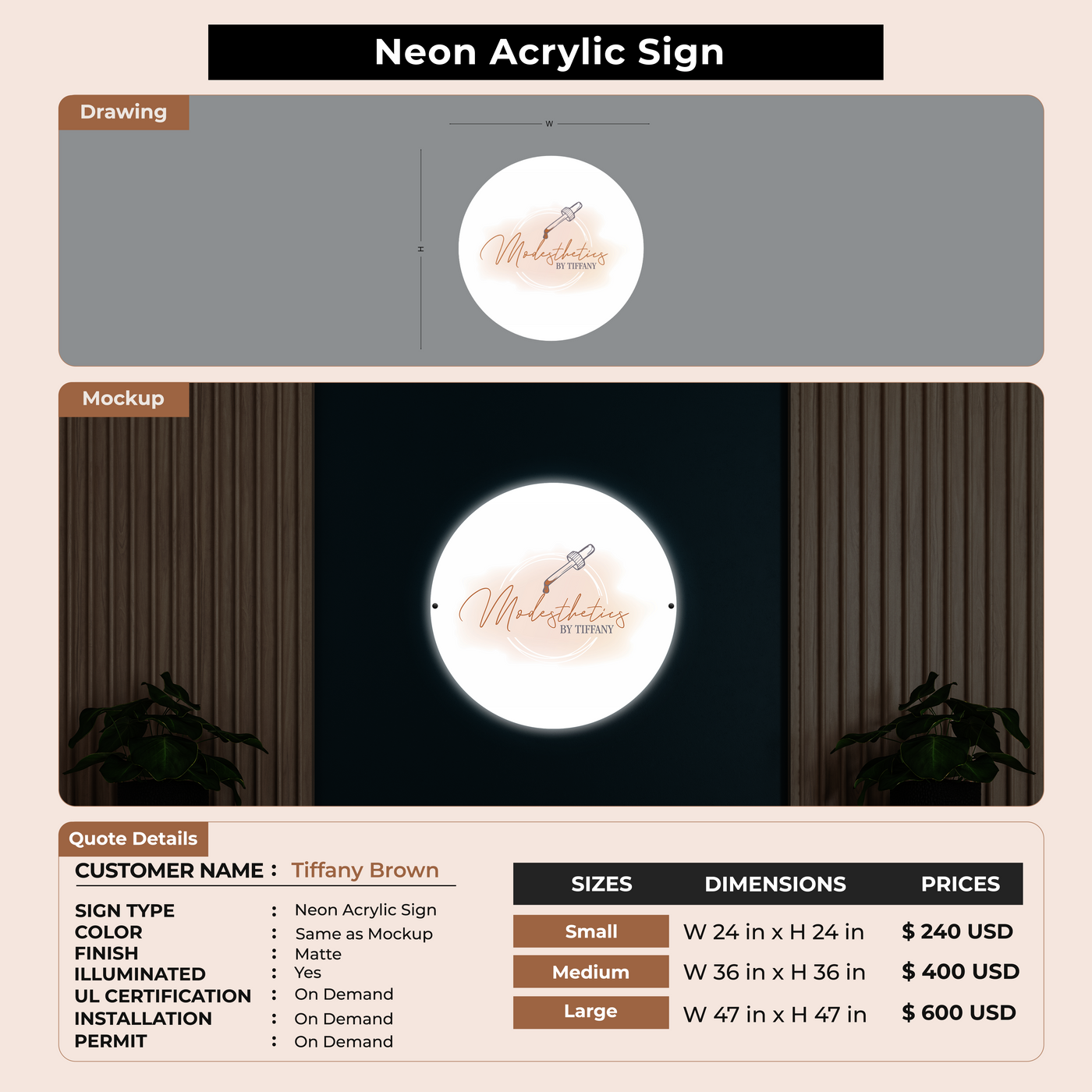 Neon Acrylic Sign for