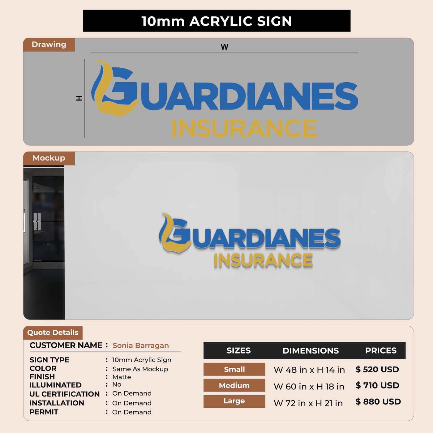 Custom Signs for Sonia Barragan