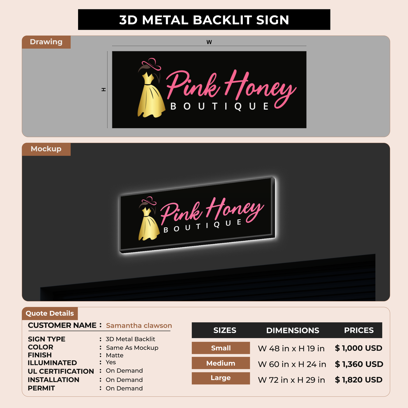 Custom Signs for Samantha clawson