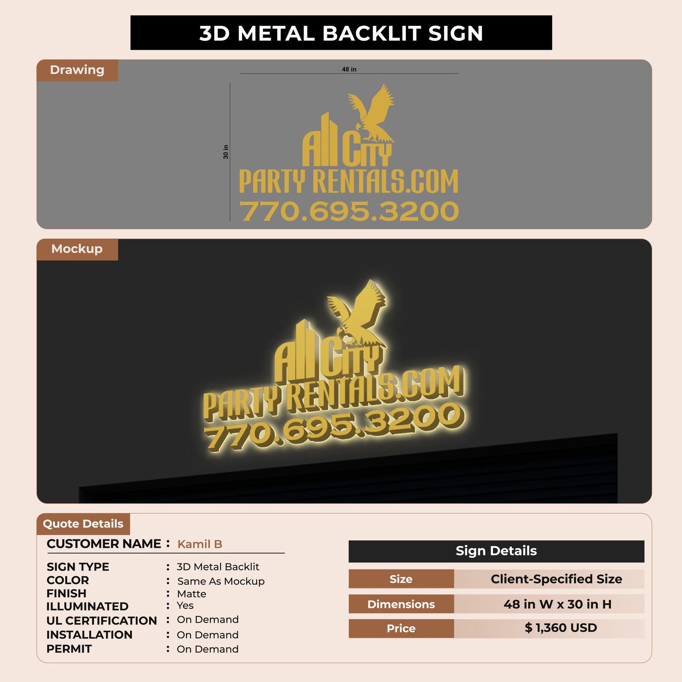 Custom Signs for Kamil B