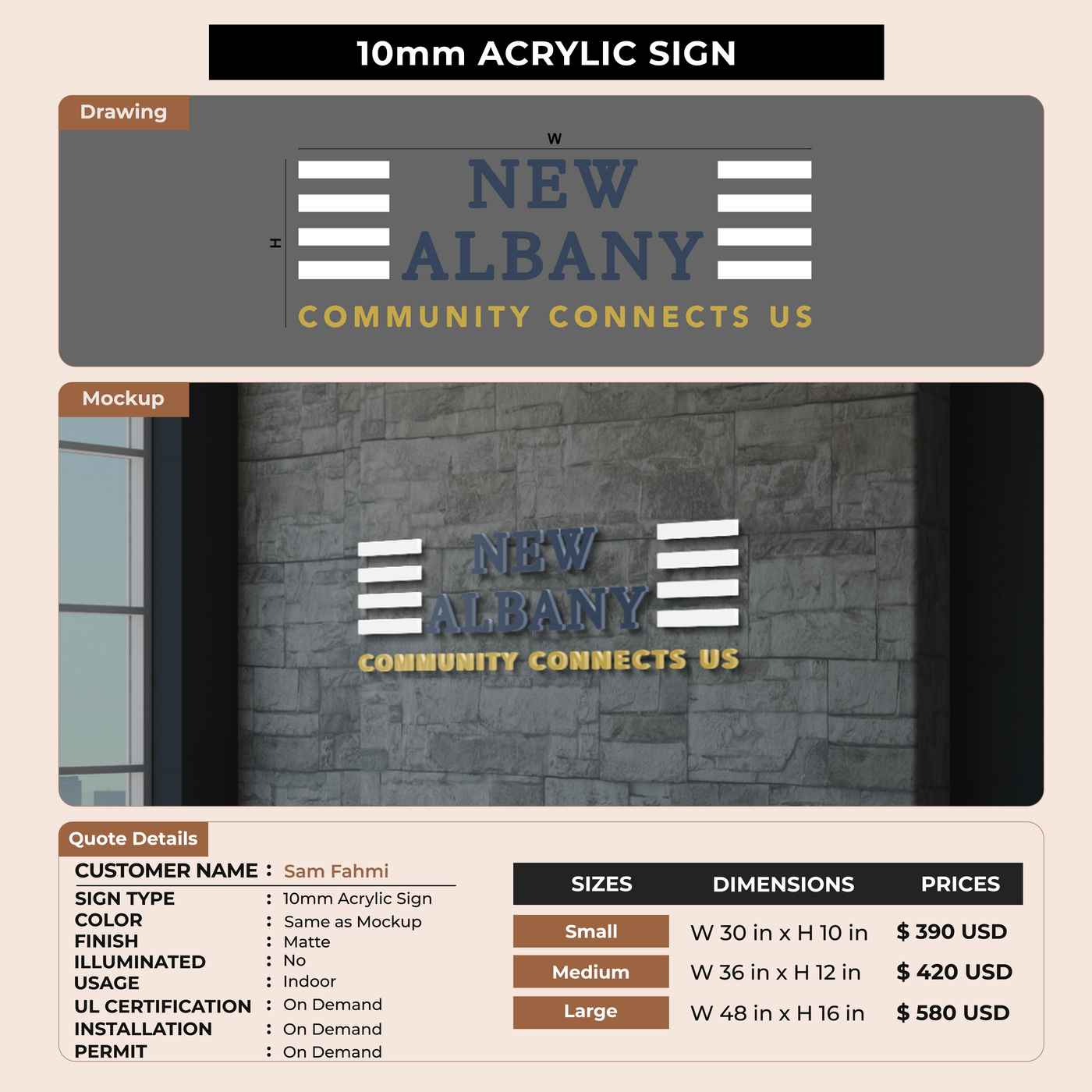 Business Signage for Sam Fahmi