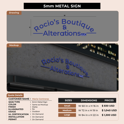 Business Signage for Maria Contreras