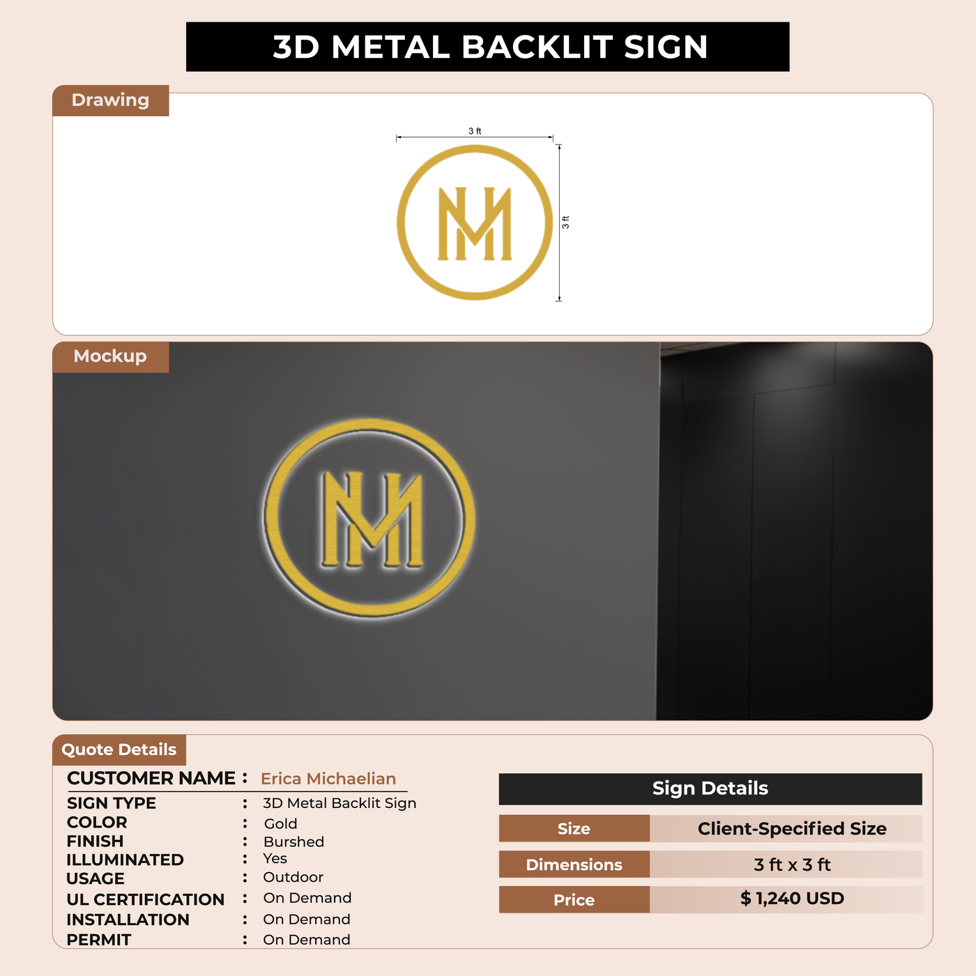 3d signs for Erica Michaelian