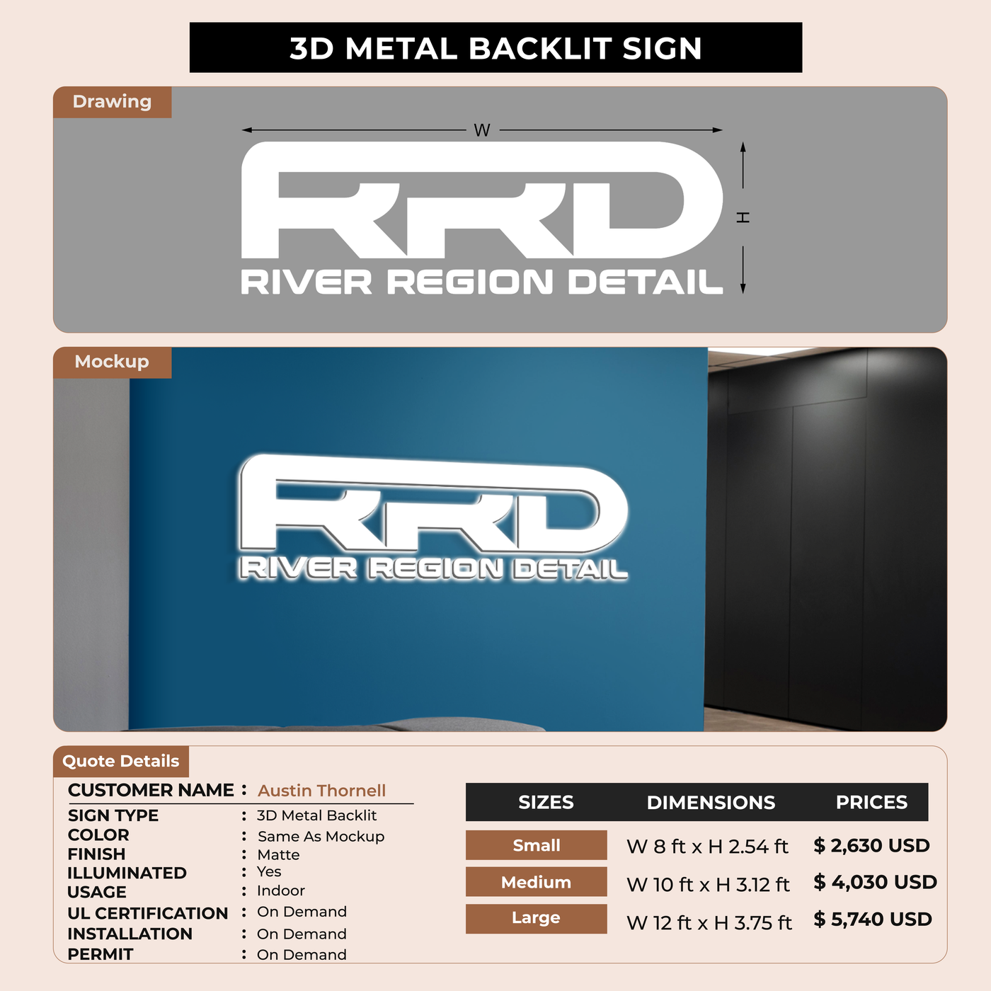 Business Signage for Austin Thornell