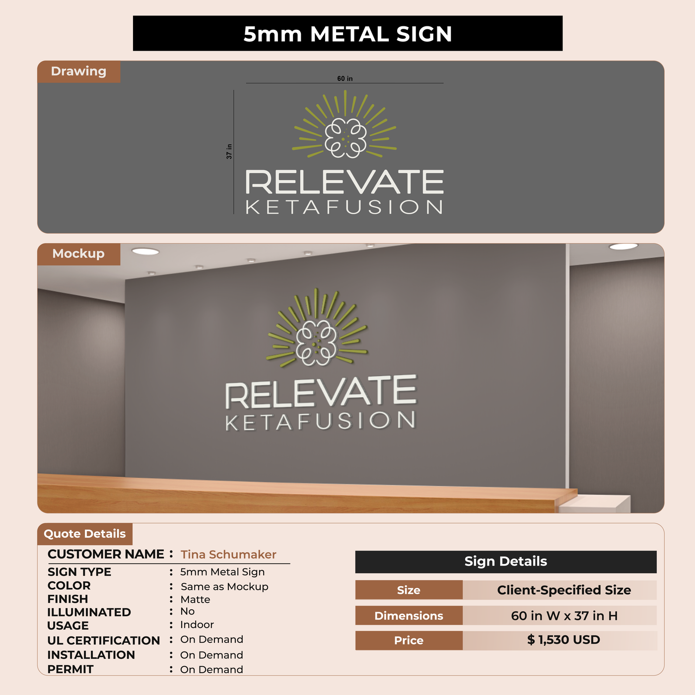 Business Signage for Tina Schumaker