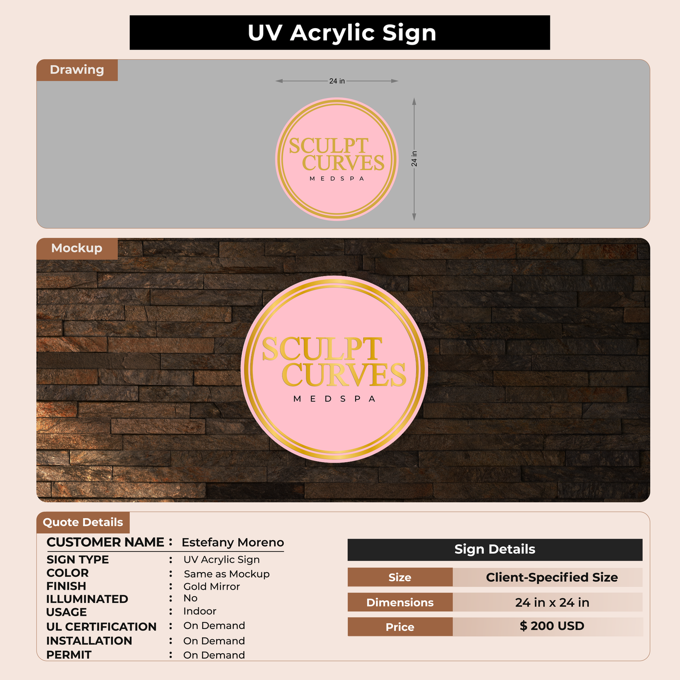 Custom Signs For Estefany Moreno