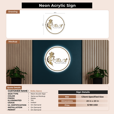 Business signage for Nidia Sáenz