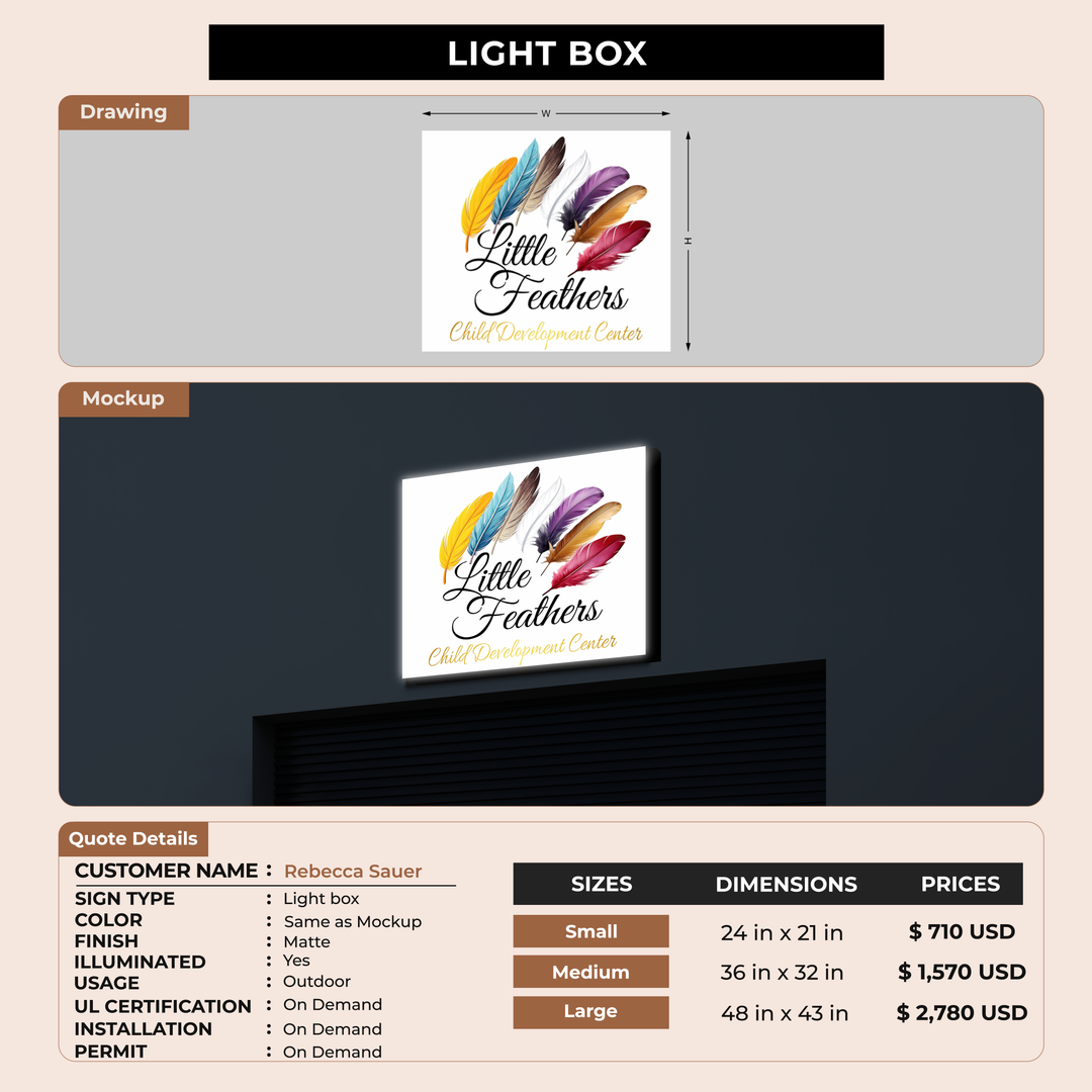 Lightbox Sign For Rebecca Sauer
