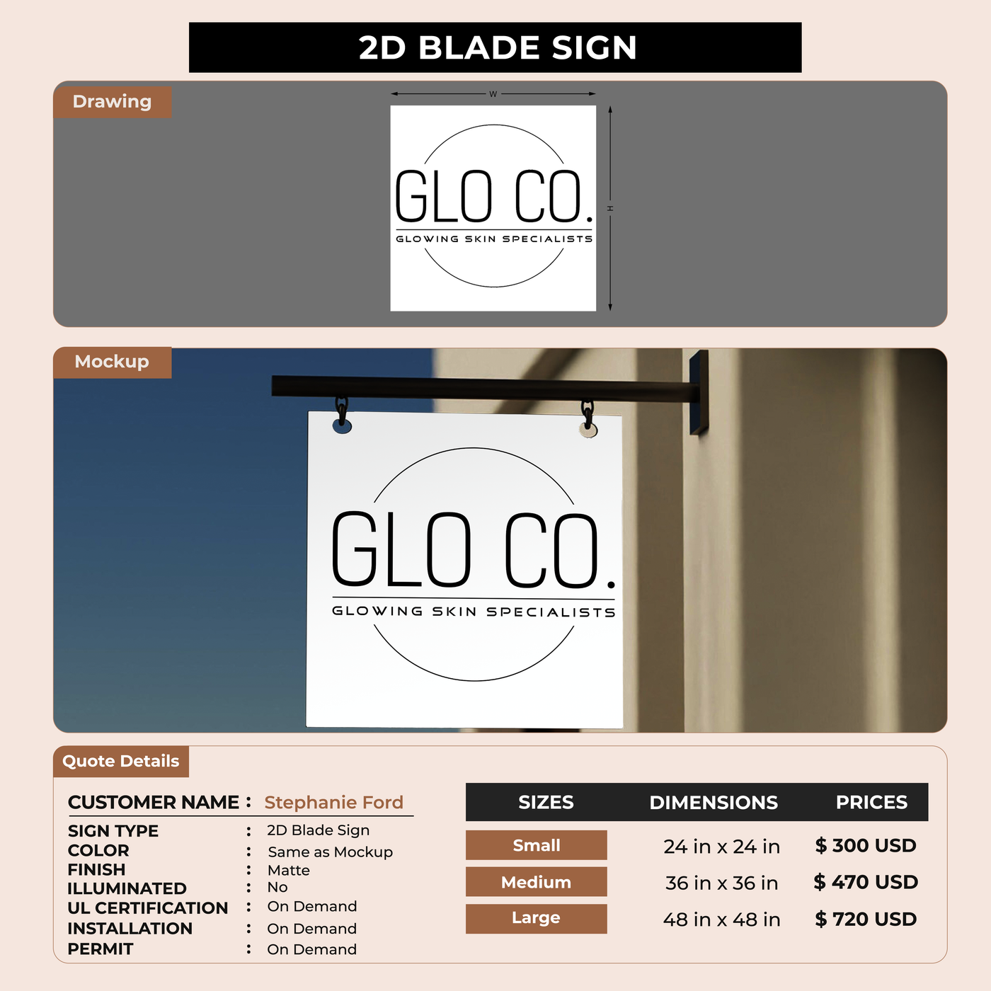 2D Blade Sign For Stephanie Ford