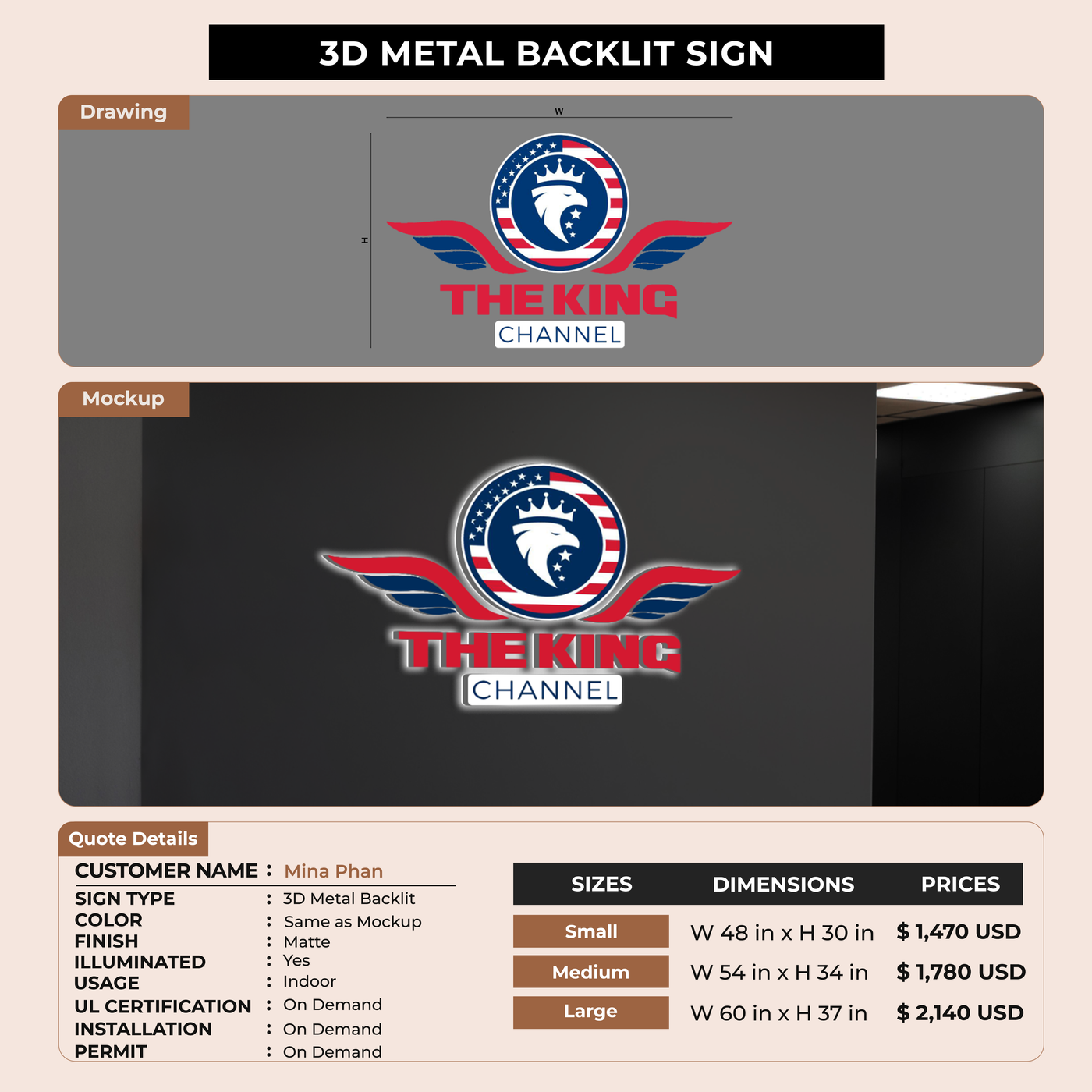 Business Signage for Mina Phan