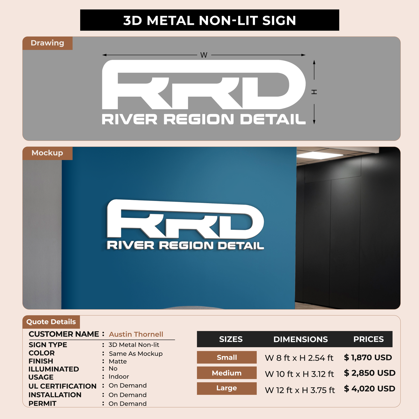 Business Signage for Austin Thornell