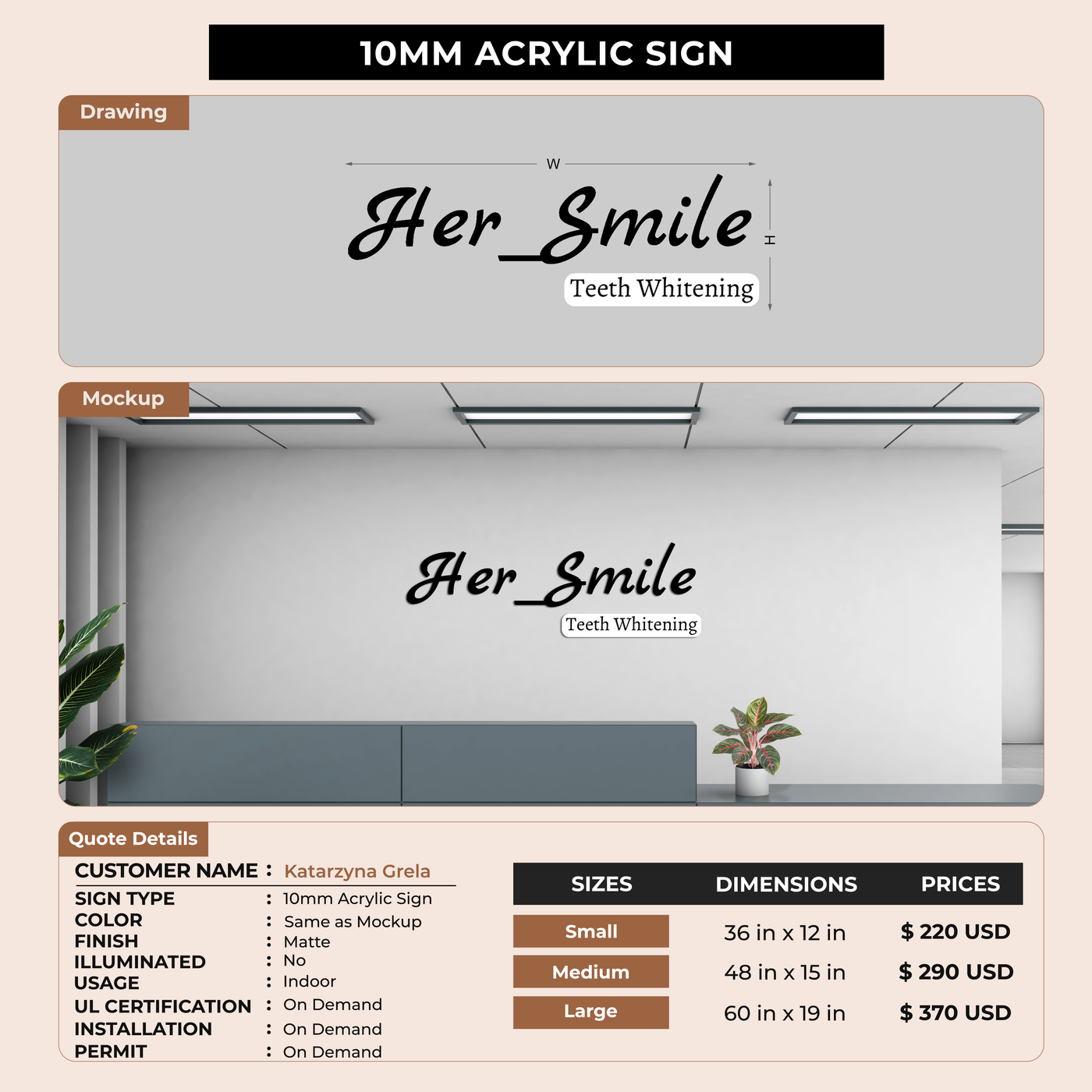 Custom Signs For Katarzyna Grela