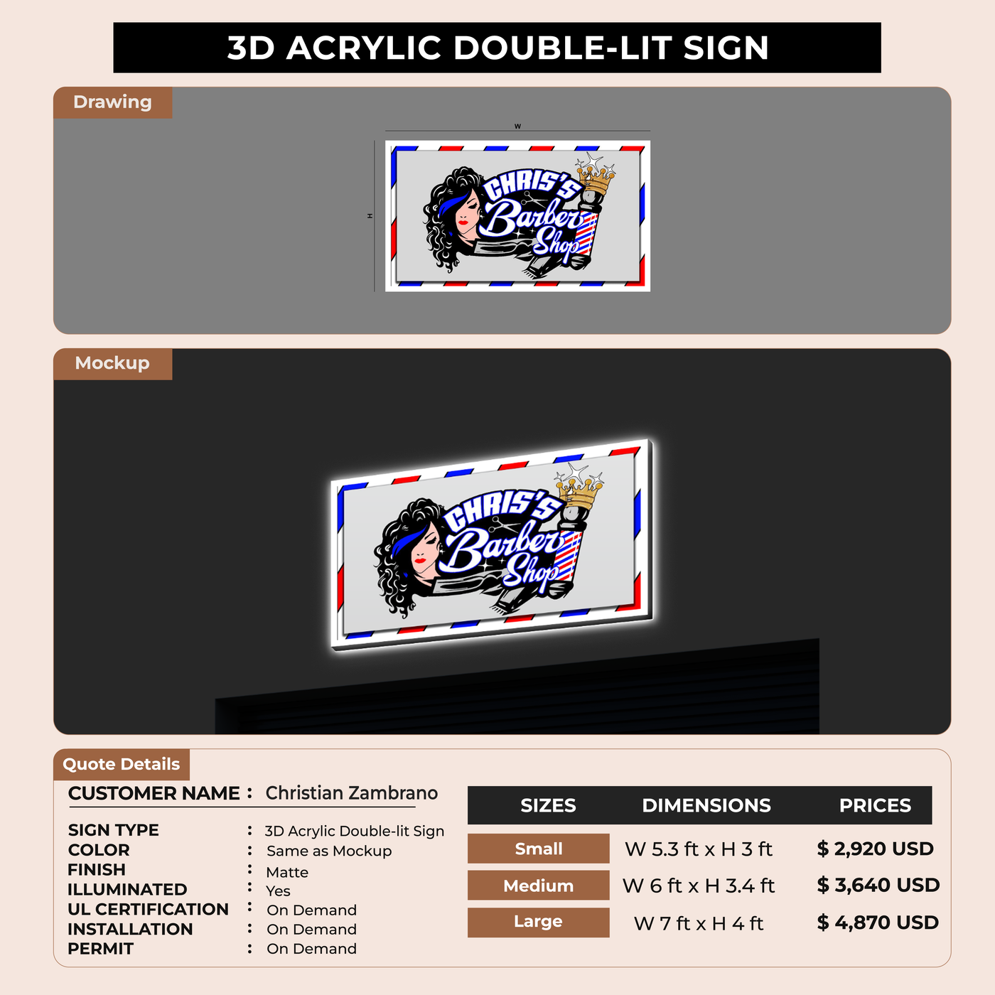 Business Signage for Christian Zambrano