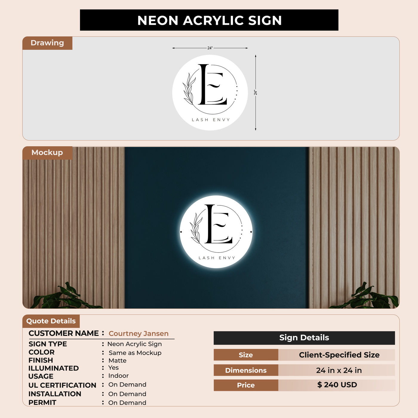 Custom Signs For Courtney Jansen