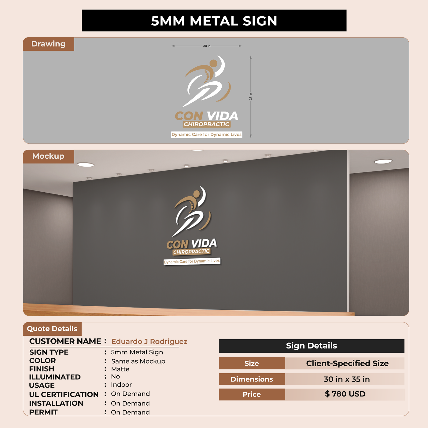 5MM Metal Sign For Eduardo J Rodriguez