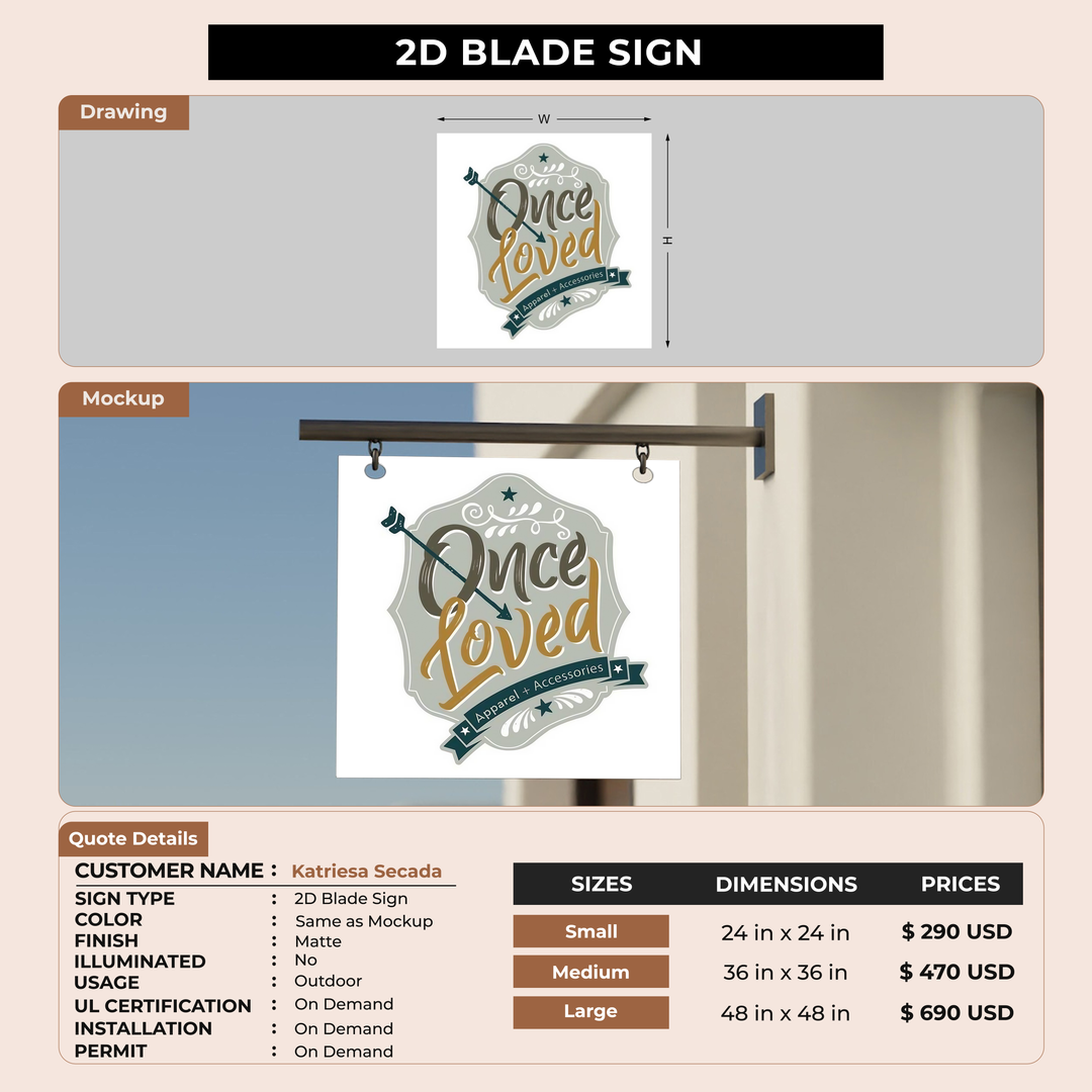 2D blade sign for Katriesa Secada