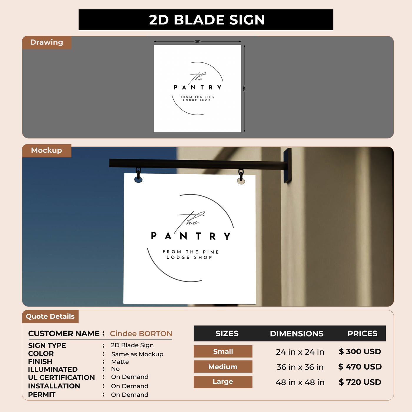 2D Blade Sign For Cindee BORTON