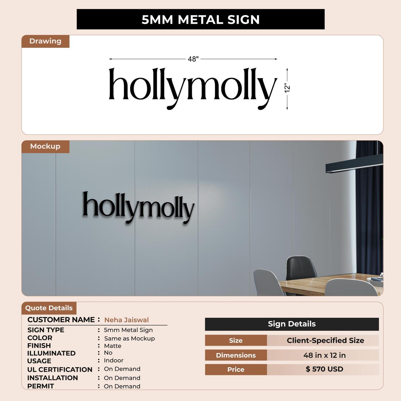 custom sign for Neha Jaiswal