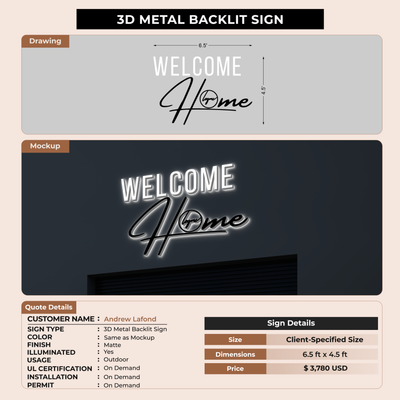 Custom Signs for Andrew Lafond