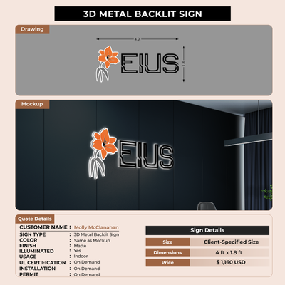 Metal Backlit Sign for Molly McClanahan
