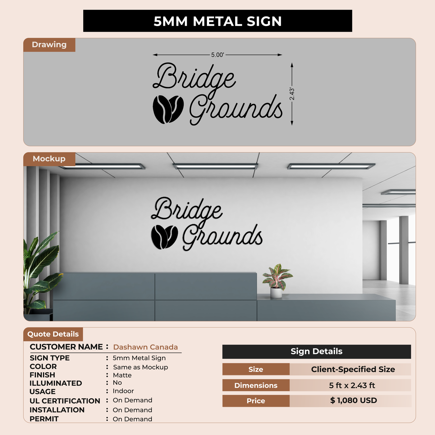 Custom Signs for Dashawn Canada