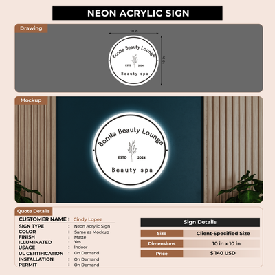 Business signage for Cindy Lopez