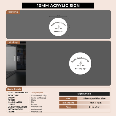 Business signage for Cindy Lopez