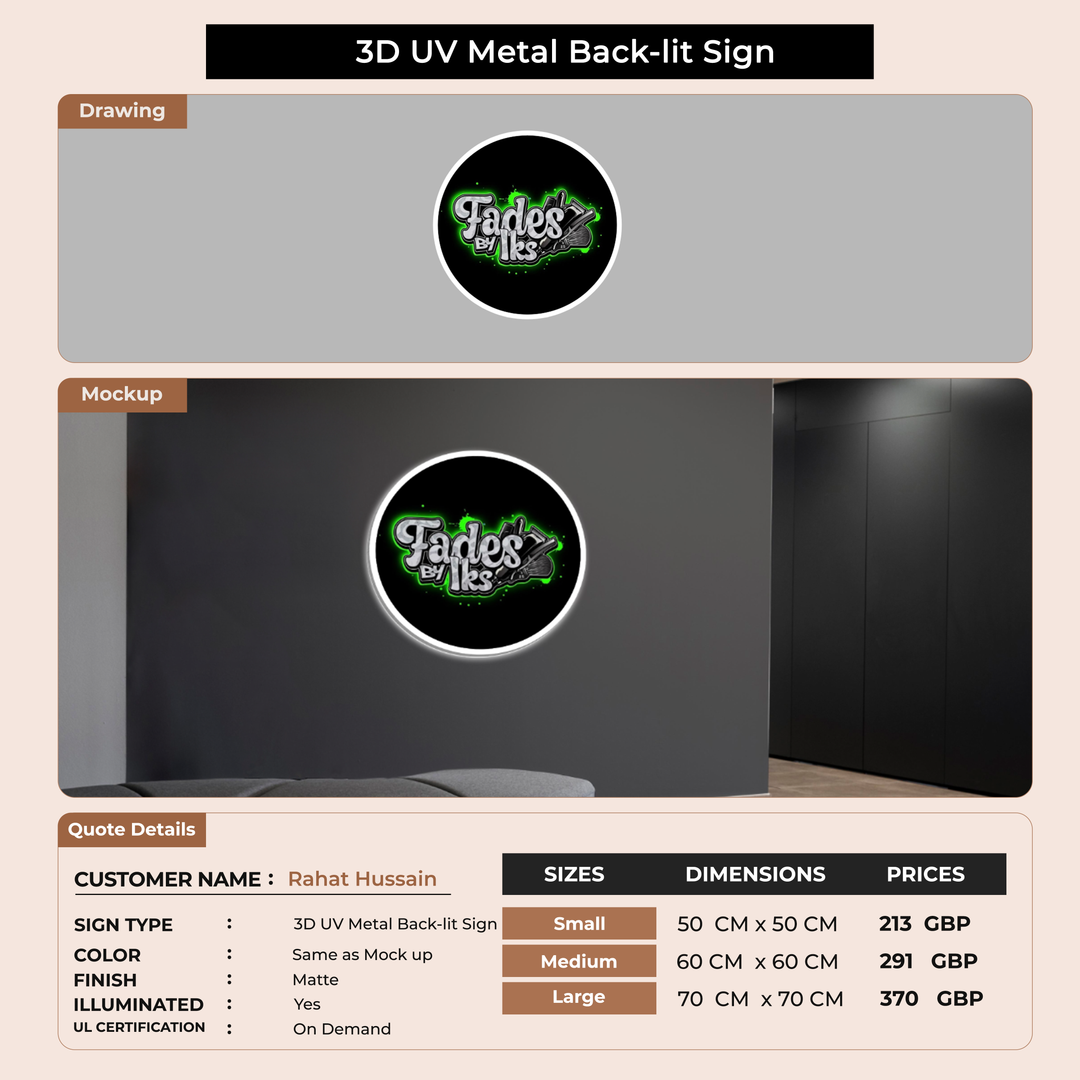 Custom Signs For Rahat Hussain