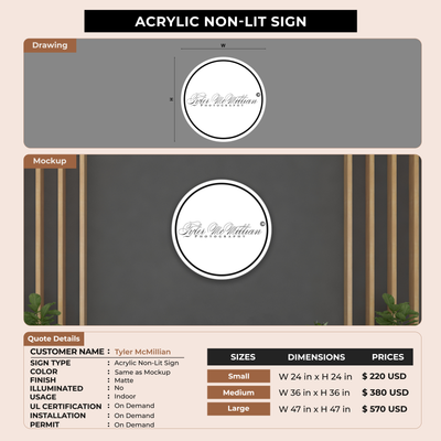Business Signage for Tyler McMillian