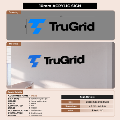 10mm Acrylic sign for david rodger