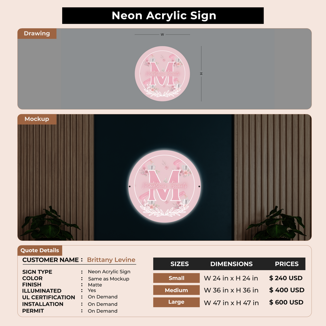 Custom Signs for Brittany Levine