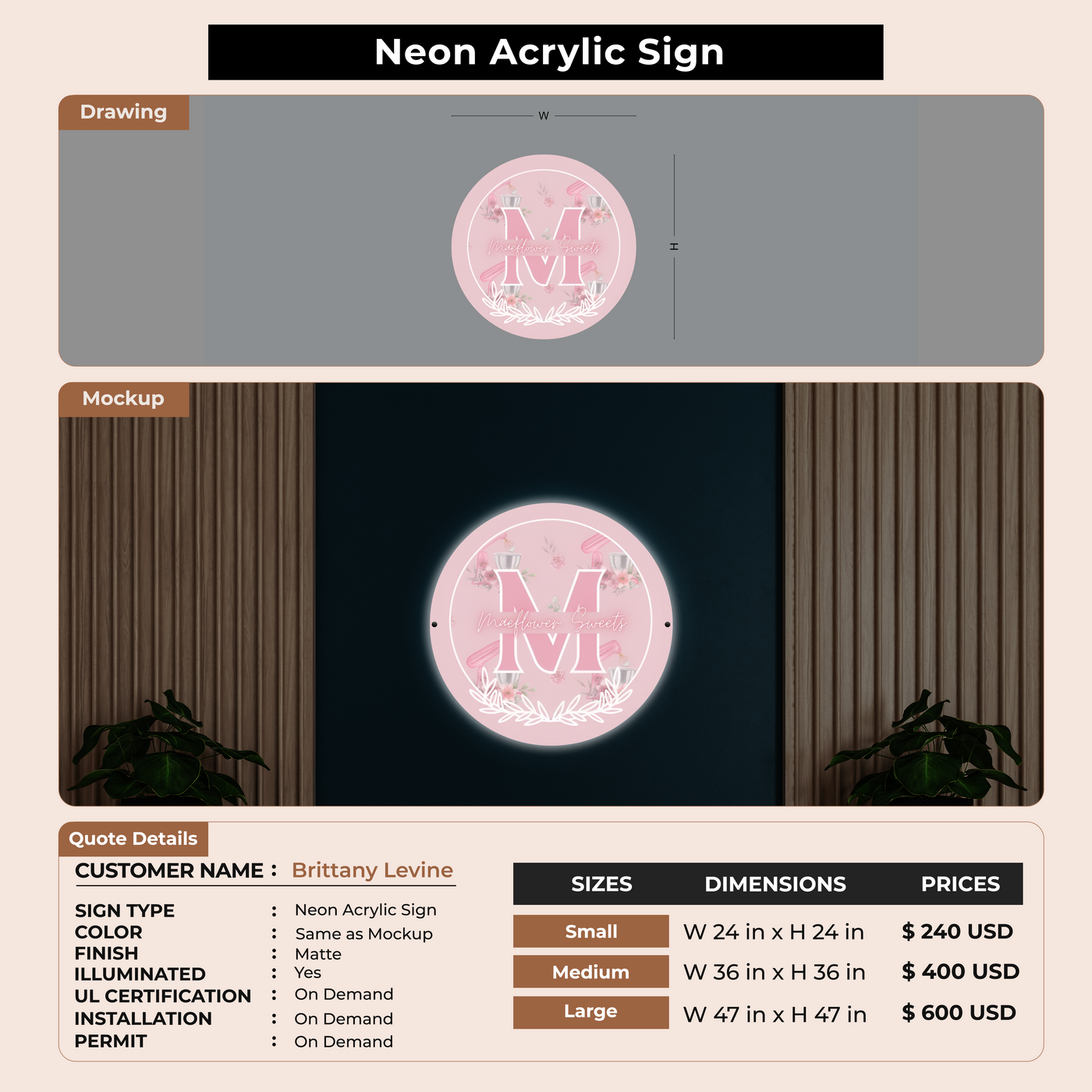 Custom Signs for Brittany Levine