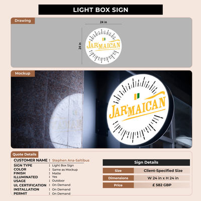 Light Box Sign for Stephen Ana-Saltibus