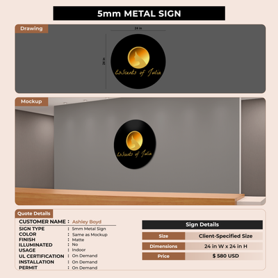5mm Metal Sign for Ashley Boyd