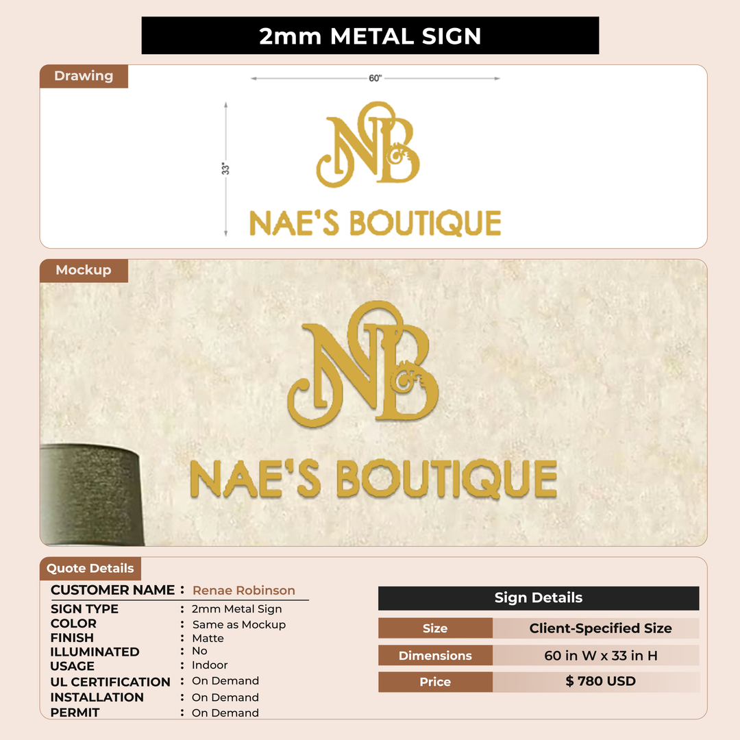Business Signage for Renae Robinson