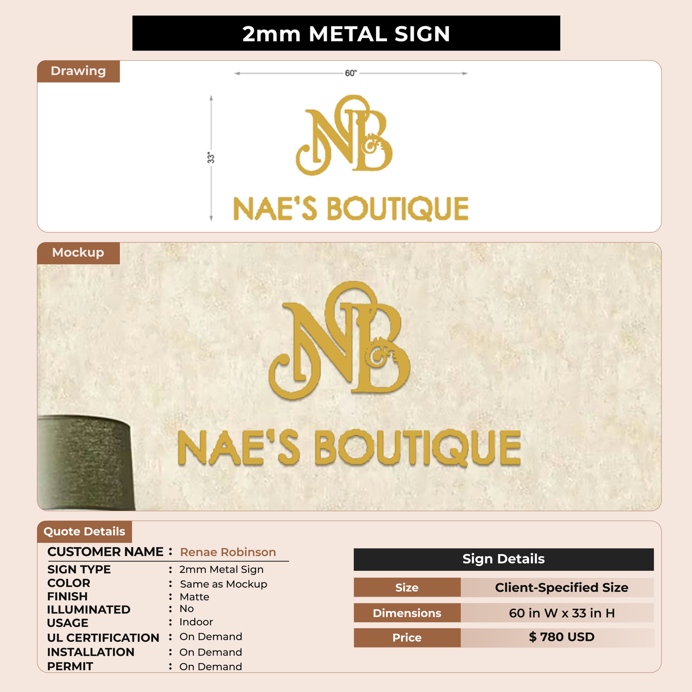 Business Signage for Renae Robinson