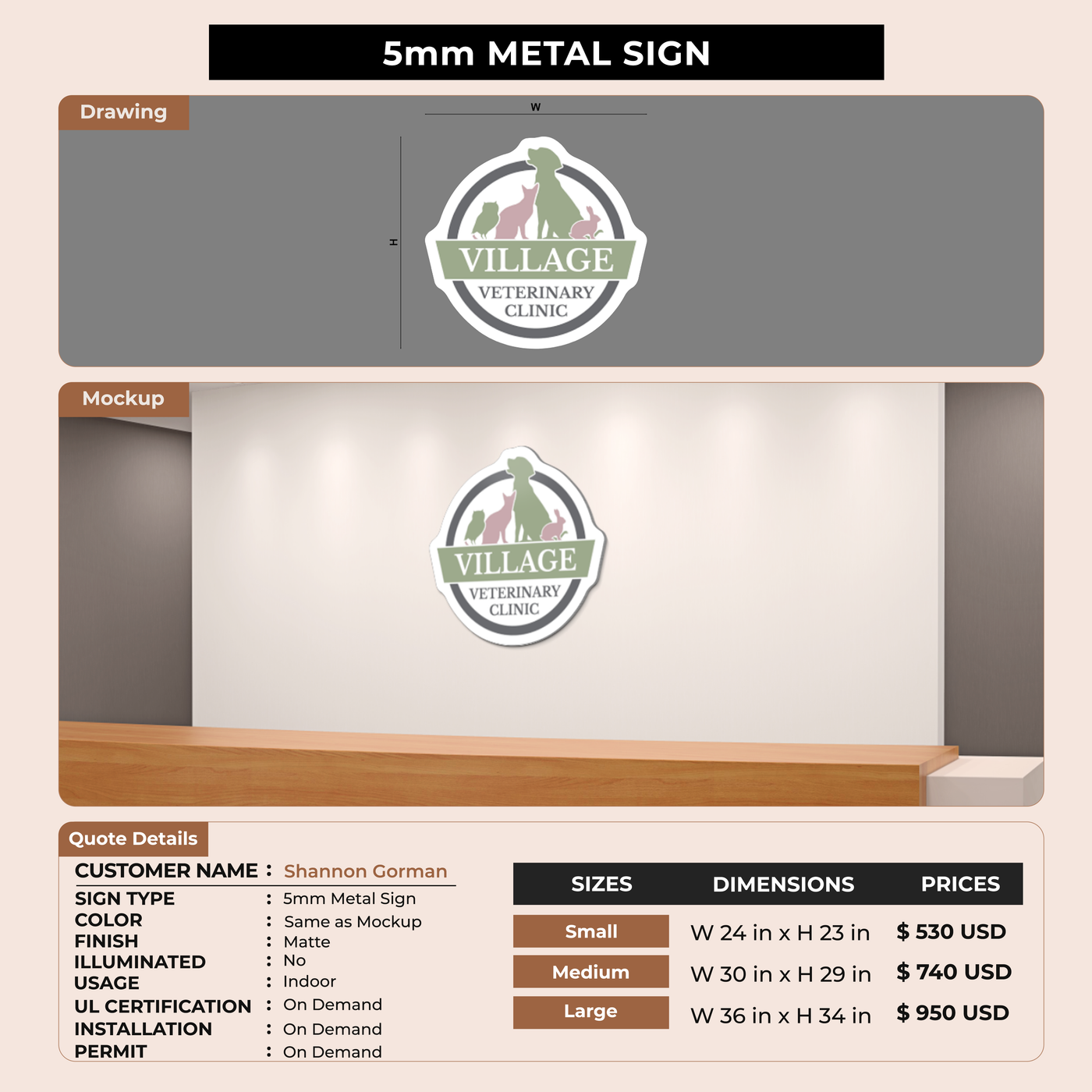 5mm Metal Sign for Shannon Gorman