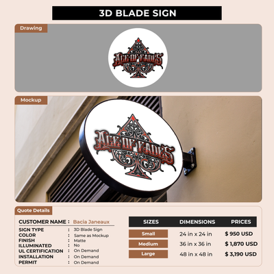 Business signage for Bacia Janeaux