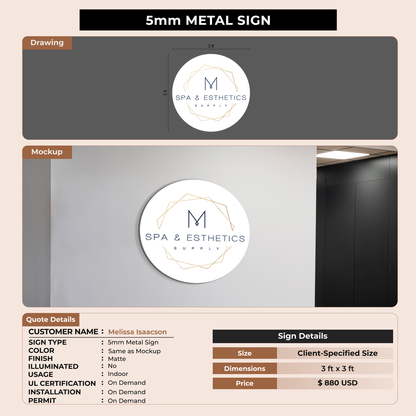 Business signage for Melissa Isaacson