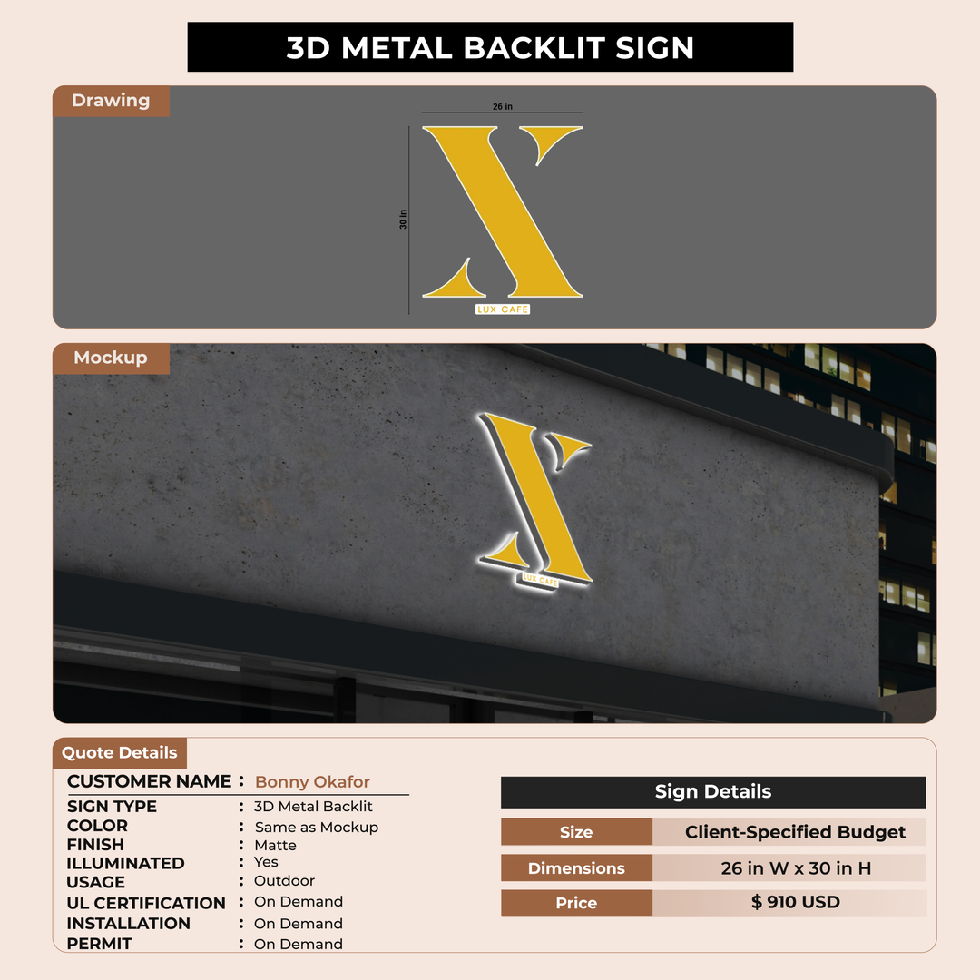 Business Signage for Bonny Okafor