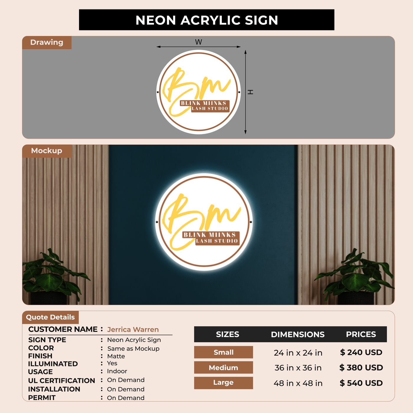 Business Signage for Jerrica Warren