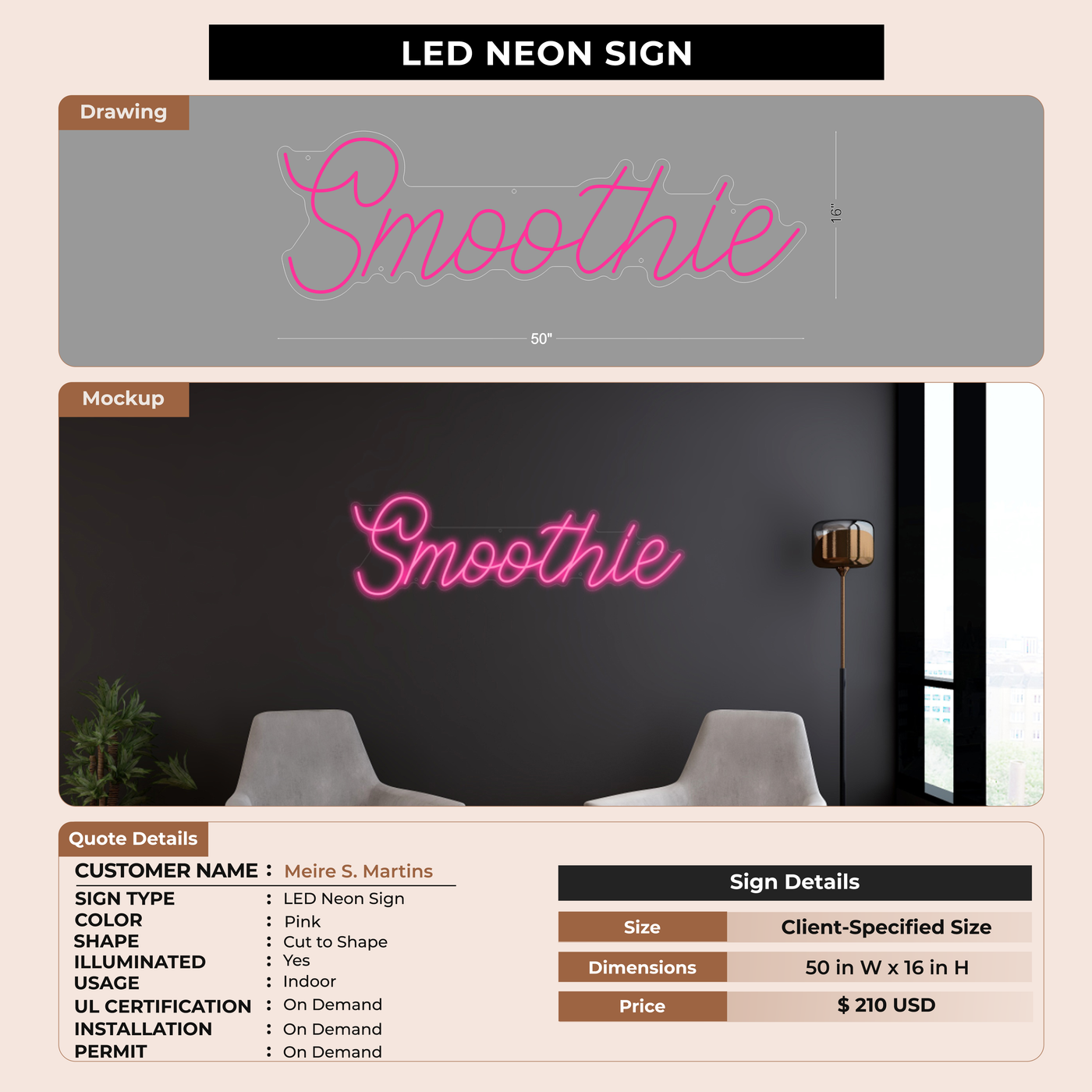 LED Neon Signs for Meire S. Martins