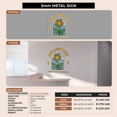 Business signage for Jessica Gretsinger