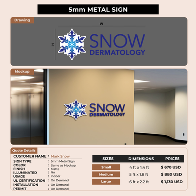 Business signage for Mark Snow