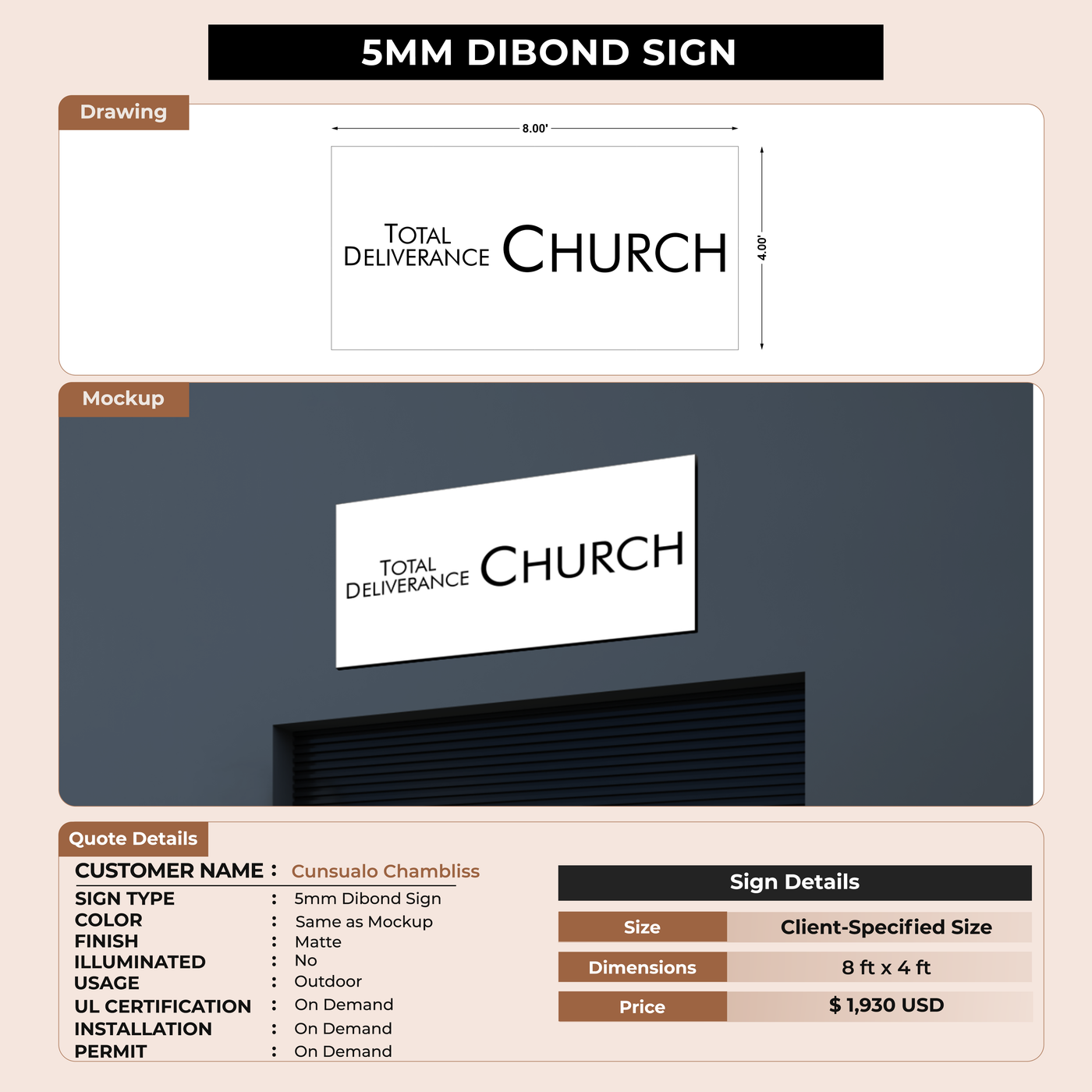 Business signage for Cunsualo Chambliss