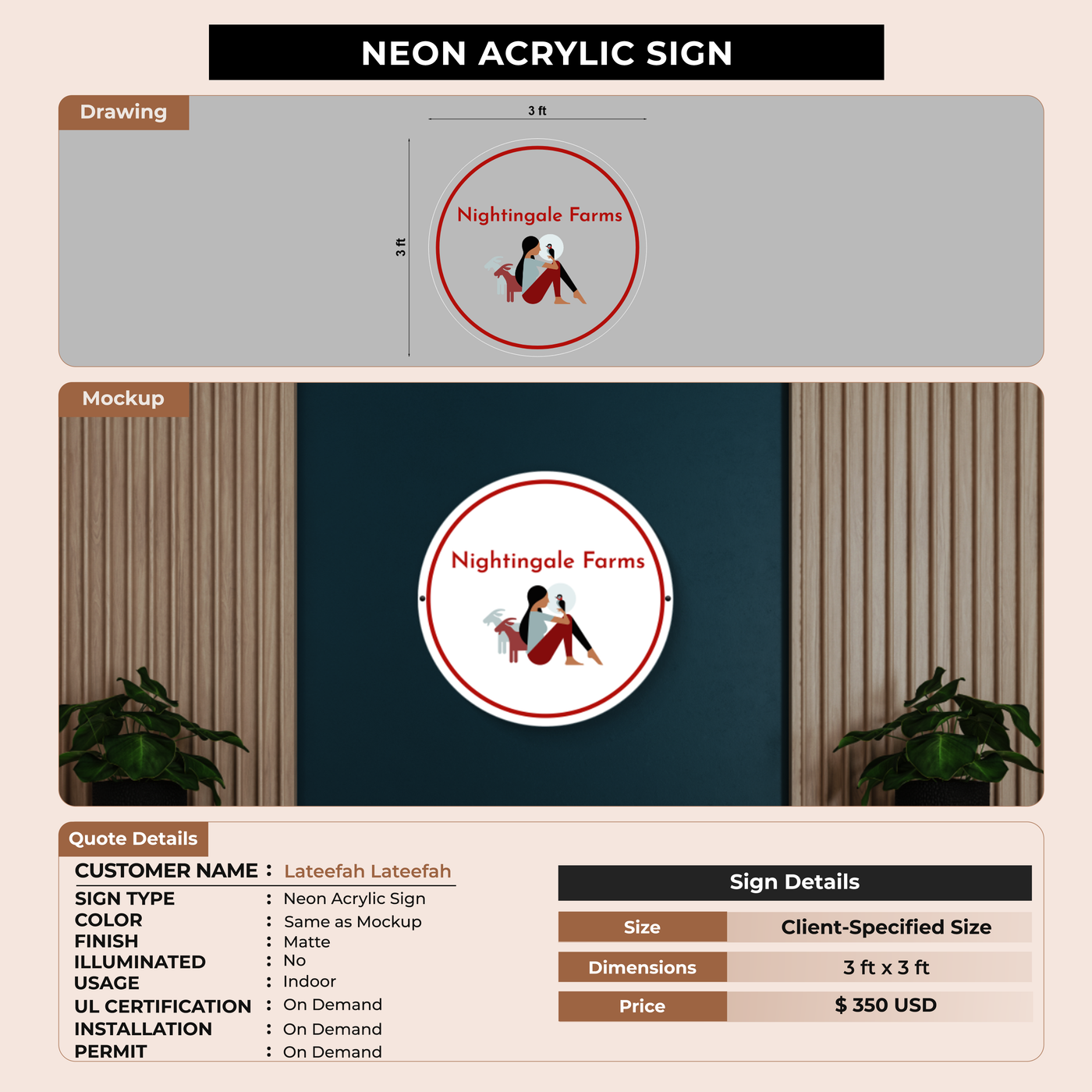 Business signage for Thompson Lateefah
