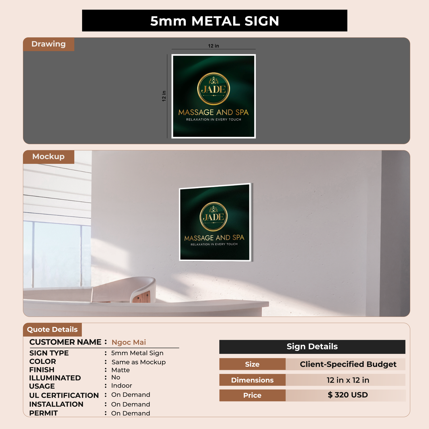 Business signage for Ngoc Mai