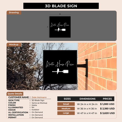 Custom Signs for Dale Heimann